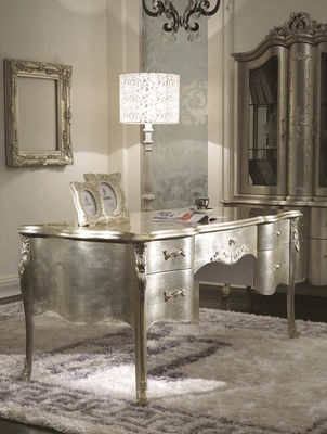 Błyszczące Royal Classic Home Office Biurka Luksusowy drewniany biały stół i krzesło do pisania
