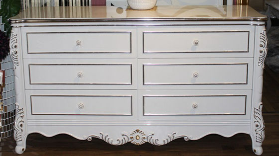 XY C059 Antique Hand Painted Wooden Cabinets 6 Drawer Country Classic Furniture