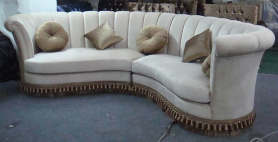 Klasyczne meble do salonu Drewniana luksusowa sofa Połączenie rozkładanej sofy w kształcie litery L L