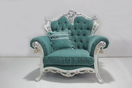 Cyan OEM Tufted Velvet Przekrój Drewniany Klasyczny Zestaw Sofa Salon 2 Siedzenia