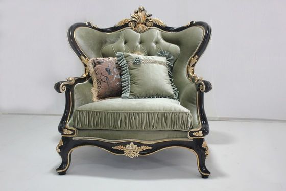 Cyan OEM Tufted Velvet Przekrój Drewniany Klasyczny Zestaw Sofa Salon 2 Siedzenia